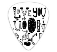 Plettri per chitarra Confezione da 12 Plettri per chitarra universali in ABS, stile grafico moderno Love You Moon And Back Romantico creativo San Valentino per chitarra acustica ed elettrica
