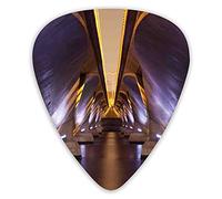 Plettri per chitarra Confezione da 12 Plettri per chitarra universali in ABS, Stile Sci Fi Asiatico Etnico Moderno Tunnel stradale Vita urbana Spettacolo Immagine della città per chitarra acustica ed