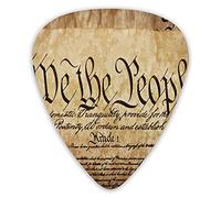 Plettri per chitarra Confezione da 12 Plettri per chitarra universali in ABS, Testo della Costituzione vintage dell'America Gloria nazionale Immagine a tema del 4 luglio per chitarra acustica ed elett