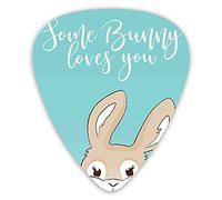 Plettri per chitarra Confezione da 12 Plettri per chitarra universali in ABS, un testo che ti ama un coniglietto e un coniglio divertente e amichevole con un grande sorriso per chitarra acustica ed el