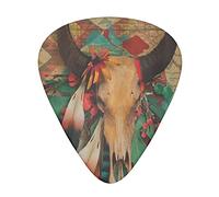 Plettri per chitarra Confezione da 12 plettri Southwest Native American Skull Universal Abs sottile medio pesante
