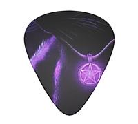 Plettri per chitarra Confezione da 12 plettri Wicca Purple Star Pentagram Black Cat stampati sottili medio pesanti