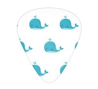 Plettri per chitarra Confezione da 12 simpatiche balene blu Kawaii 0,46 mm/0,71 mm/0,96 mm Plettri sottili medio pesanti