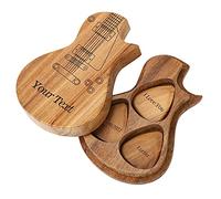 Plettri per chitarra Confezione da 3 personalizzabili Qualsiasi messaggio - Custodia in legno per chitarra personalizzata Custodia per plettro per chitarra Regalo musicale per chitarristi di mio padre