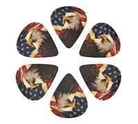 Plettri per chitarra, confezione da 6 pezzi, con bandiera e aquila, per chitarra acustica, violino, ukulele, basso