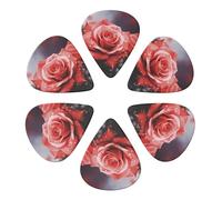 Plettri per chitarra, confezione da 6 pezzi, con stampa di rose e fiori, personalizzati per chitarre acustiche, violino, ukulele, basso