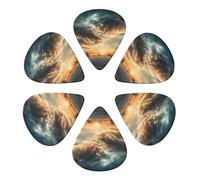 Plettri per chitarra, confezione da 6 pezzi, stampa con immagini celesti, personalizzabili, per chitarre acustiche, violino, ukulele, basso