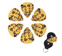 Plettri per chitarra, confezione da 6 pezzi, stampa creativa della cultura africana, supporto per plettro per chitarra acustica, violino, ukulele, basso