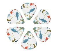 Plettri per chitarra, confezione da 6 pezzi, stampa mondo sottomarino, personalizzati per chitarre acustiche, violino, ukulele, basso