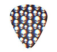 Plettri per chitarra Cool trippy aliens pattern Pack Celluloid 12 Pcs Plettri per regalo Chitarra acustica, basso e chitarra elettrica (sottile/medio/pesante)