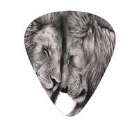 Plettri per chitarra, coppie di leoni in bianco e nero per chitarra acustica, chitarra elettrica, basso, ukulele tre dimensioni (confezione da 12)