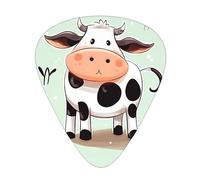 Plettri per chitarra Cute Cow Pois Stampa Ukulele Basso Chitarre acustiche elettriche Sottile Medio Pesante Confezione da 12 (0,46/0,71/0,96 mm)