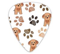Plettri per chitarra Cute Dog Doodle Paw Print Pink Animal Plettri per chitarra 12 confezioni - Varietà Plettri per chitarra Plettri