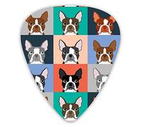 Plettri per chitarra Cute Dogs Puppy Boston Terrier Plettri per basso premium per chitarra elettrica e basso con tre dimensioni (confezione da 12)