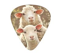 Plettri per chitarra da 12 pezzi Plettri per chitarra di pecore e agnelli Include calibri sottili, medi e pesanti 3 misure per ukulele con scatola di immagazzinaggio dell'organizzatore