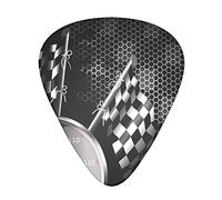 Plettri per chitarra da corsa con bandiera a scacchi Classici Triangolo Basso acustici ed elettrici per chitarristi 12 pezzi