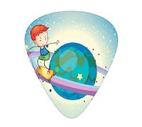 Plettri per Chitarra da Ragazzo Confezione da 12 Plettri per Chitarra Universali in ABS, Fondo di Ritorno di Fantasy Boy su Sala Giochi planetaria dell'universo di Anelli di Saturno, per Chitarra Acus