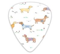 Plettri per chitarra Dachshund Clipart Sausage Dog 12 pezzi Plettri per ukulele inclusi 0,46 mm 0,71 mm 0,96 mm
