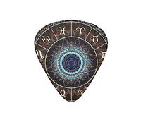 Plettri per chitarra Dark Magic Circle Zodiacs Sign Black Guitar Plettro per chitarra elettrica per gli amanti della chitarra acustica Gift 12 Pack con scatola
