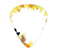 Plettri per Chitarra del Ringraziamento Confezione da 12 Plettri per Chitarra Universali in ABS, Divertente Cartone Animato Disegna Mais e Zucca Tema Alimentare della Raccolta Rurale, per Chitarra Acu
