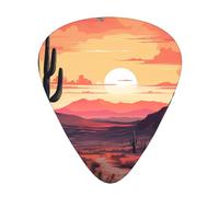 Plettri per chitarra Desert Cactus di dimensioni sottili, medie e spesse, set da 12 pezzi, adatti per chitarra elettrica e vari strumenti