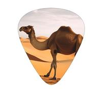 Plettri per chitarra Desert Sand Camel Print Ukulele Basso Chitarre acustiche elettriche Sottile Medio Pesante Confezione da 12 (0,46/0,71/0,96 mm)