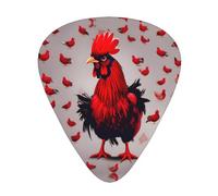Plettri per chitarra di spessore differente della scatola di immagazzinaggio dell'organizzatore della stampa del pollo rosso per chitarra