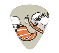 Plettri per chitarra, divertenti cartoni animati di salmone sushi per bambini per chitarra acustica, chitarra elettrica, basso, ukulele tre dimensioni (confezione da 12)