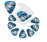 Plettri per chitarra Dolphin with a Smile, confezione da 12, con scatola organizer, 3 diversi spessori, inclusi plettri sottili, medi e pesanti.