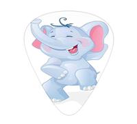Plettri per chitarra Elefante Confezione da 12 Plettri per chitarra universali in ABS, Divertenti animali che ridono a Asilo Felicità degli animali Tema per bambini, per chitarra acustica ed elet