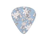 Plettri per chitarra eleganti fiori floreali acquerello blu vintage plettro per chitarra basso elettrico amanti della chitarra acustica regalo 12 confezioni con scatola