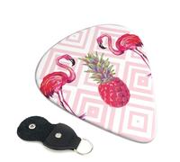 Plettri per chitarra elettrica acustica con fenicottero rosa e ananas, 6 pezzi, per basso, chitarre acustiche, ukulele, sottili, medie, spesse, 0,96 mm