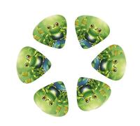 Plettri per chitarra elettrica, chitarra acustica, confezione da 12 pezzi, con motivo a rana dei cartoni animati, 3 diversi spessori