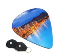 Plettri per chitarra elettrica e acustica, con testa di diamante e stampa di vulcano, set da 6 pezzi, spessore medio, 0,96 mm