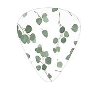 Plettri per chitarra, eucalipto verde dollaro argento per chitarra acustica, chitarra elettrica, basso, ukulele tre dimensioni (confezione da 12)