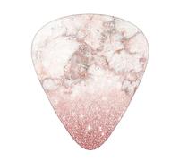 Plettri per chitarra, finto rosa oro rosa glitter marmo bianco Ombre per chitarra acustica, chitarra elettrica, basso, ukulele tre dimensioni (confezione da 12)