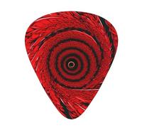Plettri per chitarra Fiore rosso Vortex Spiral Confezione da 12 Plettri per chitarra basso elettrico acustico Ukelele