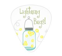 Plettri per chitarra Firefly Confezione da 12 Plettri per chitarra universali in ABS, stile calligrafia a mano con barattolo di insetti volanti Stampa magica di coleotteri estivi, per chitarra acustic