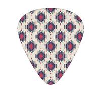 Plettri per chitarra folcloristici colorati Confezione da 12 Plettri per chitarra universali in ABS, motivo folcloristico primitivo etnico colorato Prima nazione ornata tribale azteca, per chitarra ac