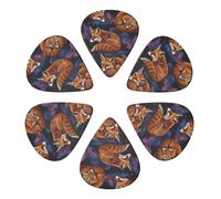 Plettri per chitarra Foxes Butterflies Night Sky, confezione da 6, sottili, medi e pesanti, per chitarra acustica, elettrica, ukulele, basso, 0,71 mm