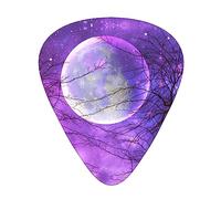 Plettri per chitarra Galaxy And Moon Purple Print Confezione da 12 plettri per chitarra basso elettrico acustico Ukelele