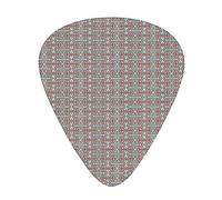 Plettri per chitarra geometrici Confezione da 12 Plettri per chitarra universali in ABS, composizione etnica colorata con motivi tribali astratti triangoli, per chitarra acustica ed elettrica
