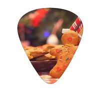 Plettri per chitarra Gingerbread Man Candy Print Ukulele Basso Chitarre acustiche elettriche Sottile Medio Pesante Confezione da 12 (0,46/0,71/0,96 mm)