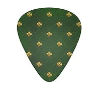 Plettri per chitarra Golden Green Clover Include calibro sottile medio e pesante Regalo unico per chitarra per basso elettrico Chitarre acustiche Ukulele (12 pezzi)