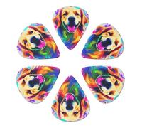 Plettri per chitarra Golden Retriever colorati, confezione da 6, sottili, medi e spessi, per chitarra acustica, elettrica, ukulele, basso, 0,96 mm