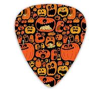 Plettri per chitarra Halloween Pumpkin Jack-O-Lantern Plettri per chitarra premium 12 pezzi Plettri per ukulele inclusi 0,46 mm 0,71 mm 0,96 mm