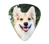 Plettri per chitarra Happy Corgi Dog Print Confezione da 12 Plettri per chitarra sottili medi pesanti Accessori per chitarra per basso, chitarre con scatola di immagazzinaggio