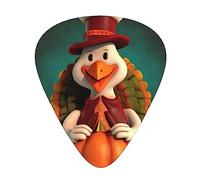 Plettri per chitarra Happy Thanksgiving Turkey Stampato Ukulele Basso Chitarre acustiche elettriche Sottile Medio Pesante Confezione da 12 (0,46/0,71/0,96 mm)