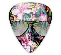 Plettri per chitarra Hawaii Skull Flower Plettri per chitarra 12 pezzi Plettri per ukulele inclusi 0,46 mm 0,71 mm 0,96 mm