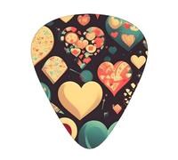 Plettri per chitarra Heart Crush Flower 12 pezzi, materiale ABS, bordi lisci, sensazione confortevole, 3 spessori opzionali